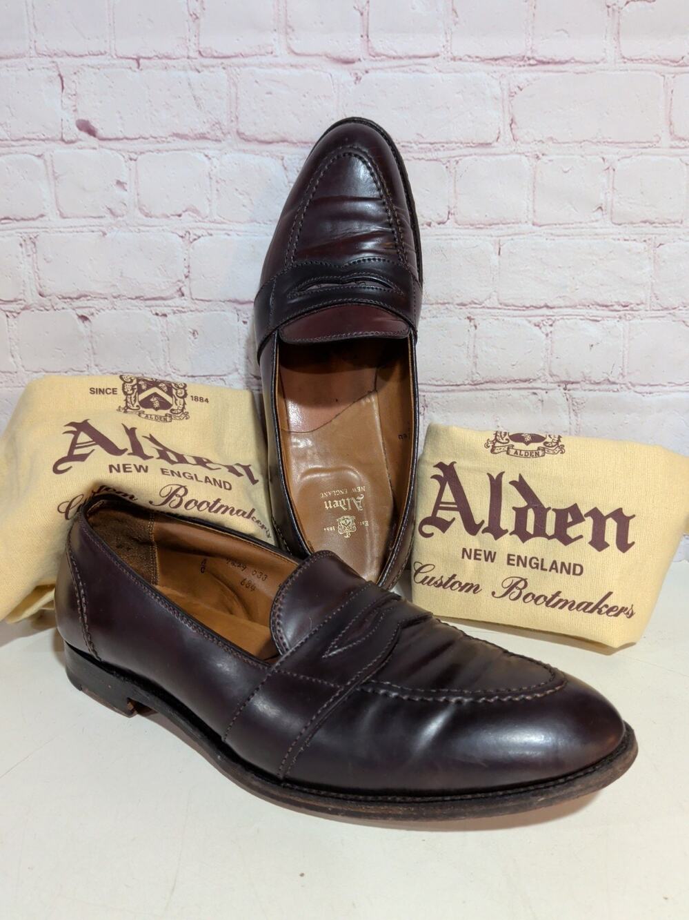 Alden 684 Full Strap Penny Loafer Men’s 10.5 A/C Shell Cordovan Color 8 Burgundy